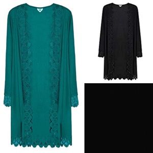 Black Lace Kimono Cardigan
